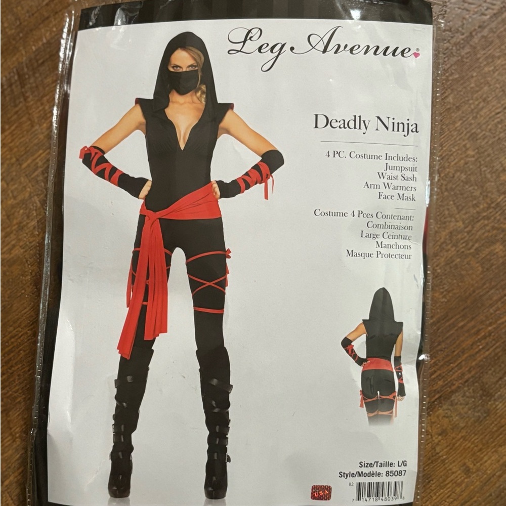 Deadly Ninja Costume - Large - Women's Halloween Costume